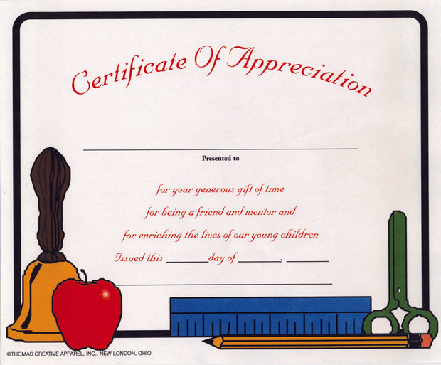 3300CA Certificate Of Appreciation - Thomas Creative Apparel