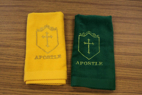 Hand Towel Apostle and Cross w/ Shield - Thomas Creative Apparel