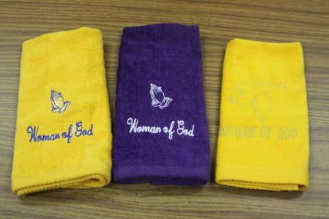 Hand Towel Woman of God with different embroidery - Thomas Creative Apparel
