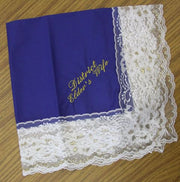 Ladies Hanky Royal Blue with embroidery and fringe - Thomas Creative Apparel