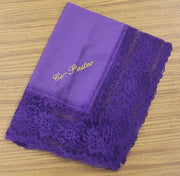 Ladies Hanky Purple with embroidery and fringe - Thomas Creative Apparel