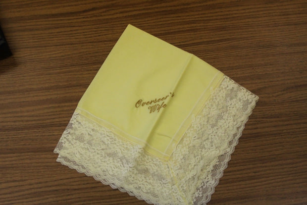 Ladies Hanky Yellow with embroidery and fringe - Thomas Creative Apparel