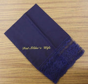 Ladies Hanky Navy with embroidery and fringe - Thomas Creative Apparel